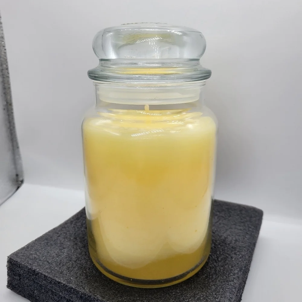 Yankee Candle RARE Retired Lemon Large Jar Candle Yellow Heavy Glass Lid 22 Oz
